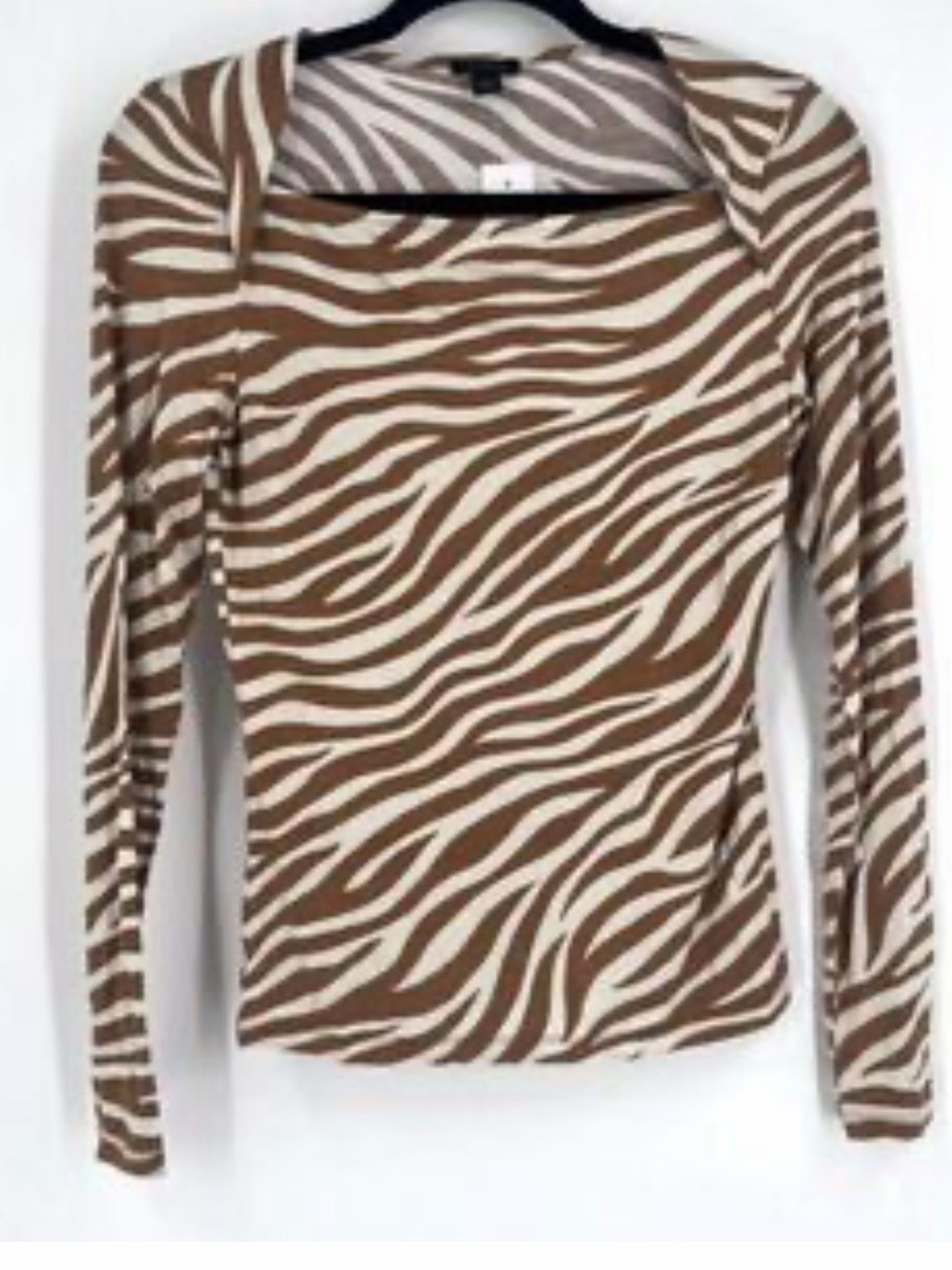 Ann Taylor Zebra Print Square Neck Top new